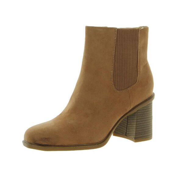 DR SCHOLLS Shoes - DR SCHOLLS Womens Beige Ride Away Square Toe Block Heel Booties 11 M